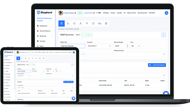 Mobile friendly vet practice software 